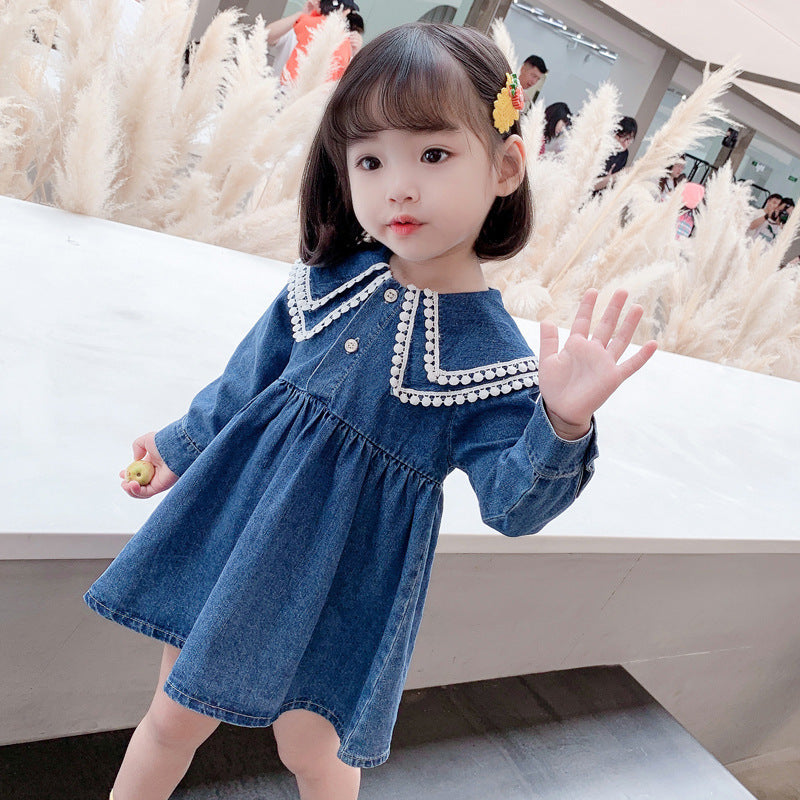 [507520] - Dress Fashion Anak Perempuan Import - Motif Layered Collar
