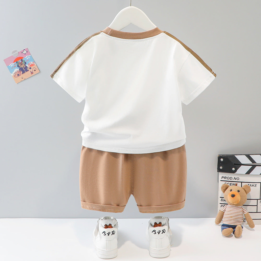 [340252] - Setelan Kaos 3D Import Celana Pendek Anak Laki-Laki - Motif Blush Bear