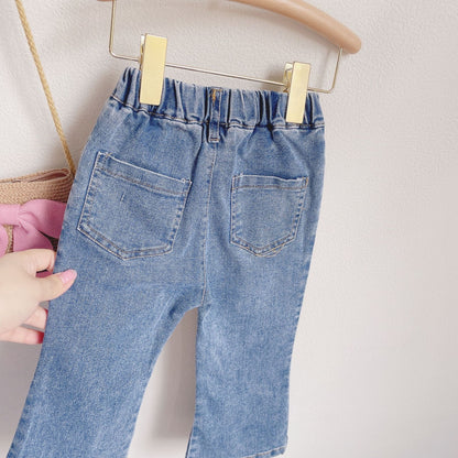 [363578] - Setelan Blouse Celana Jeans Cutbray Import Anak Perempuan - Motif Mild Flower