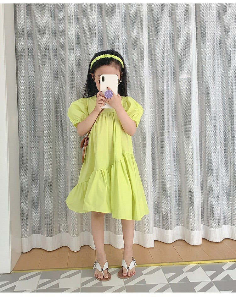 [507229] - Dress Fashion Anak Perempuan Import - Motif Simple Color