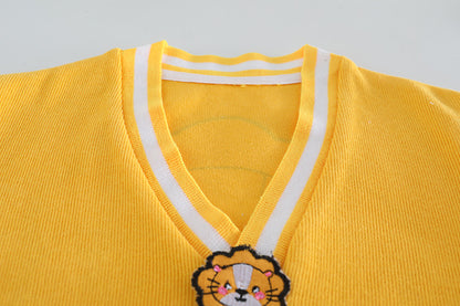 [340292] - Setelan 3 in 1 Sweater Crewneck Celana Chino Import Anak Cewek - Motif Cheek Bear