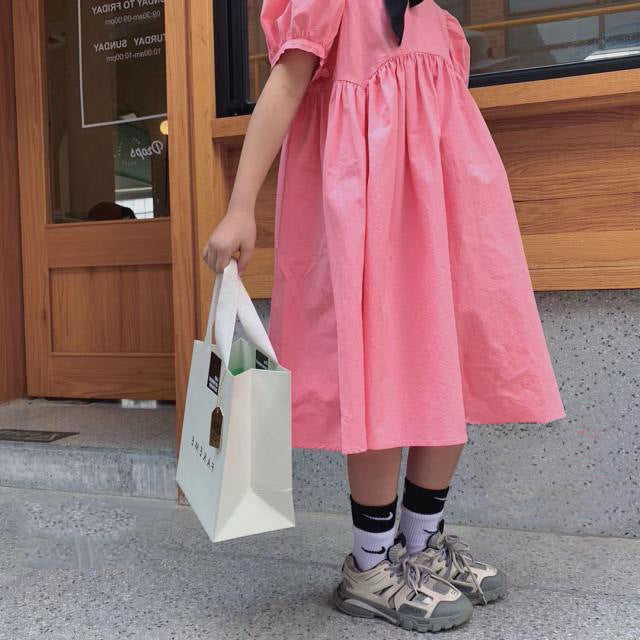 [507454] - Dress Fashion Anak Perempuan Import - Motif Simple Color