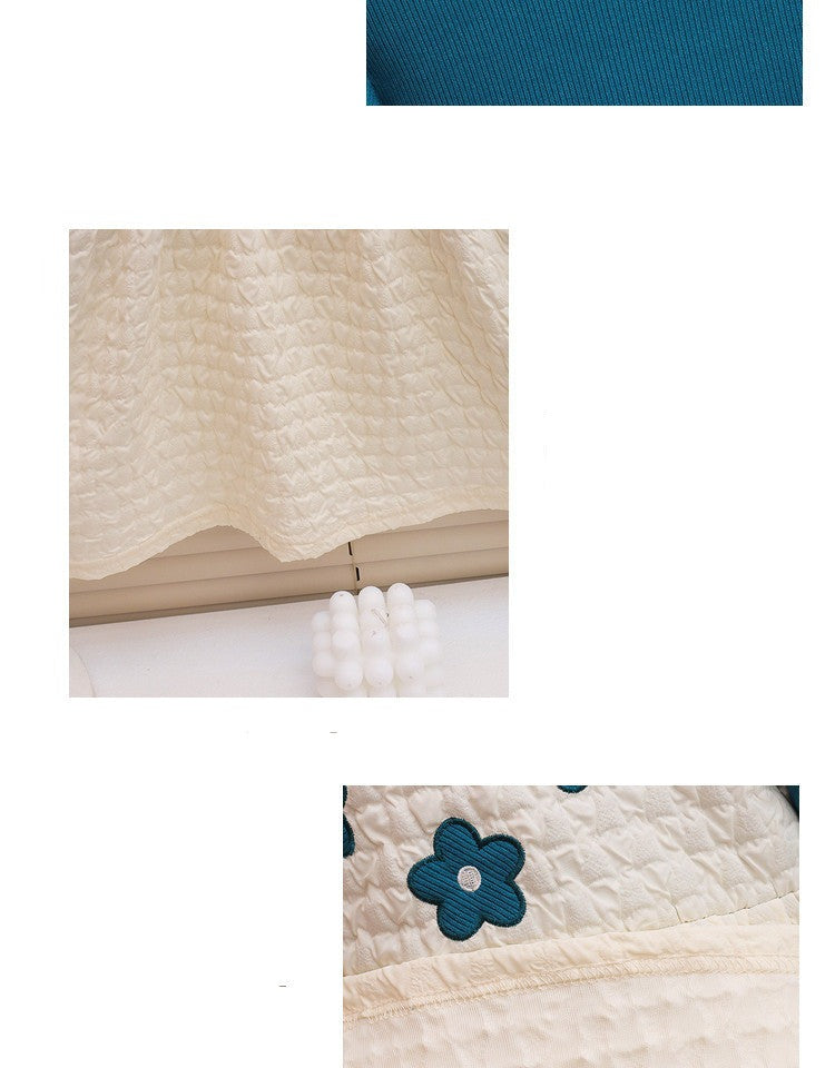 [352361] - Mini Dress Bunga Lengan Panjang Import Anak Perempuan - Motif Flower Texture