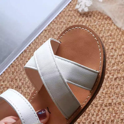 [381176] - Sepatu Sandal Flat Stylish Anak Import - Motif Cross Rope