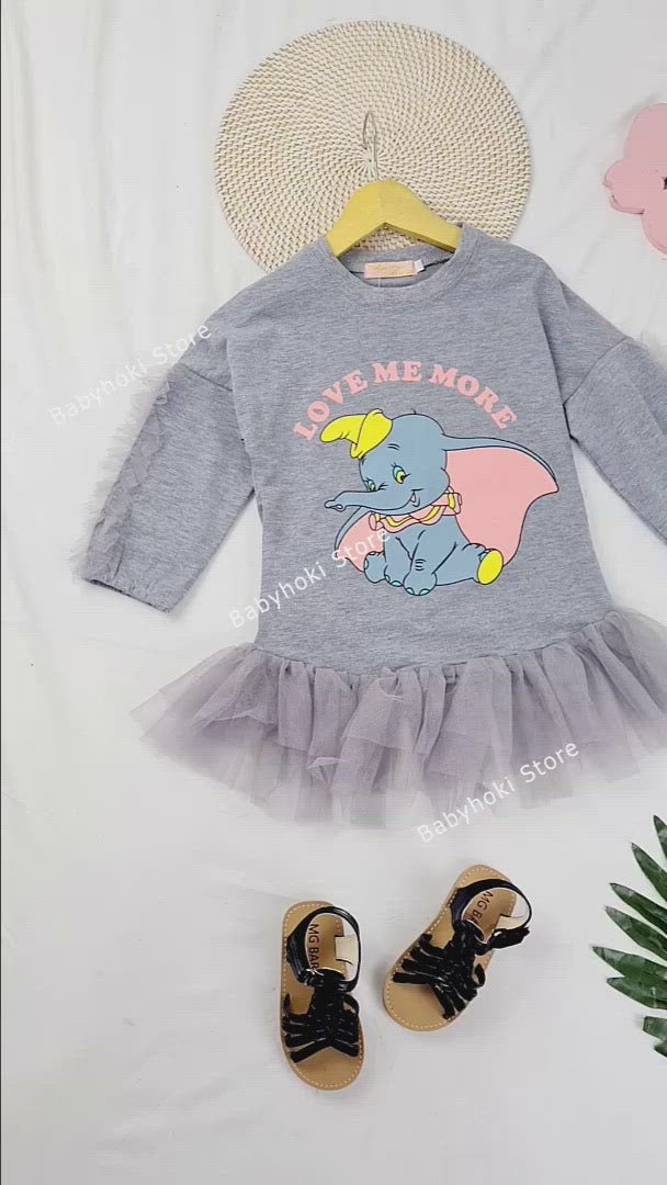 [363271] - Dress Trend Fashion Anak Import - Motif Elephants Love Me